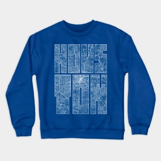 Houston, USA City Map Typography - Blueprint Crewneck Sweatshirt